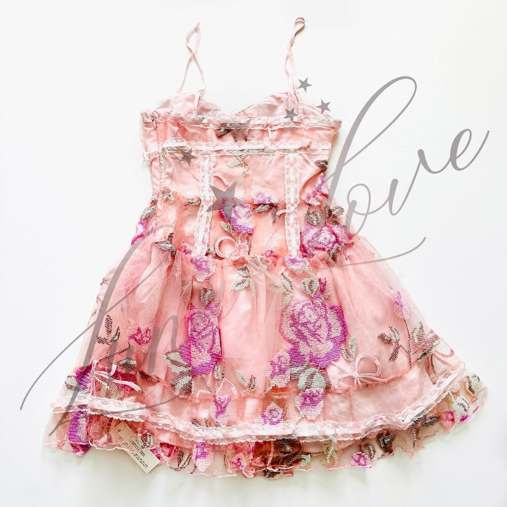 FOR LOVE & LEMONS Emmeline Embroidery Ruffle Mini Dress NWT - Picture 10 of 14